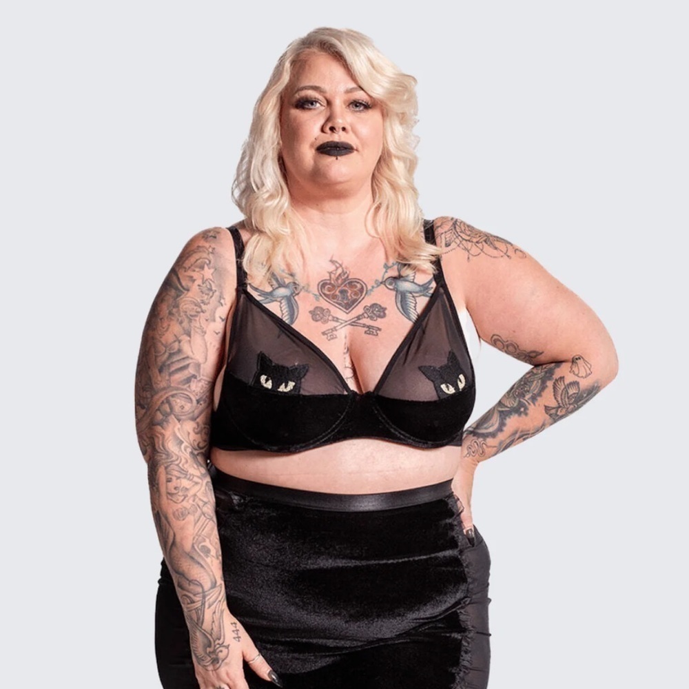 Knotty Knickers Miss Kitty Cat Peek-A-Boo bralette‎